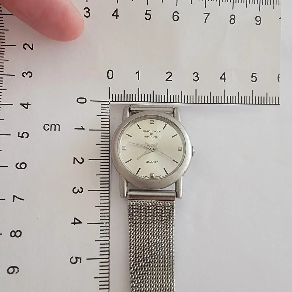 Joan Taylor Of New York Womens Watch Silver Dial Silver Case Mesh Bracelet